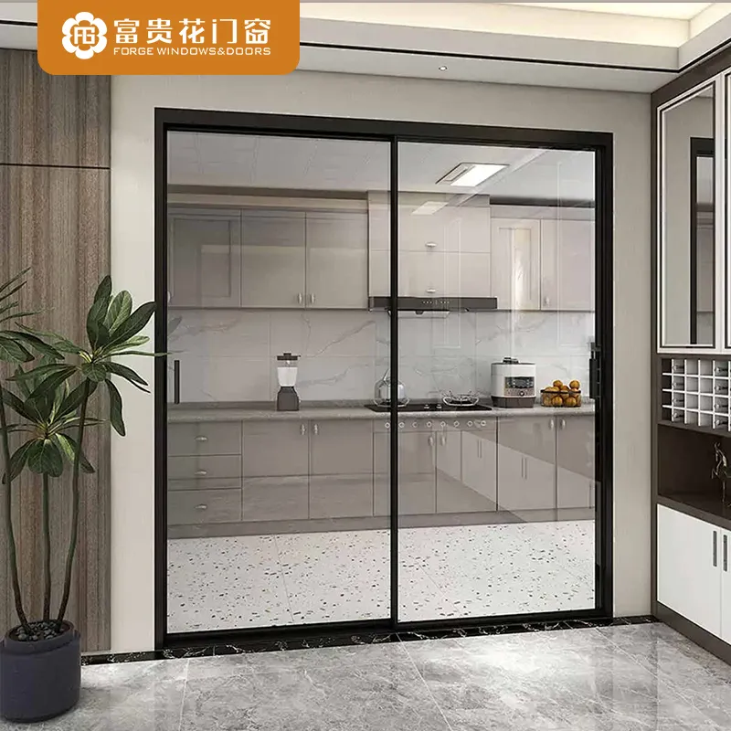 Ultra-narrow double-track sliding door is a modern light luxury minimalist aluminum sliding door, featuring ultra-slim narrow frame and clean linear aesthetics.