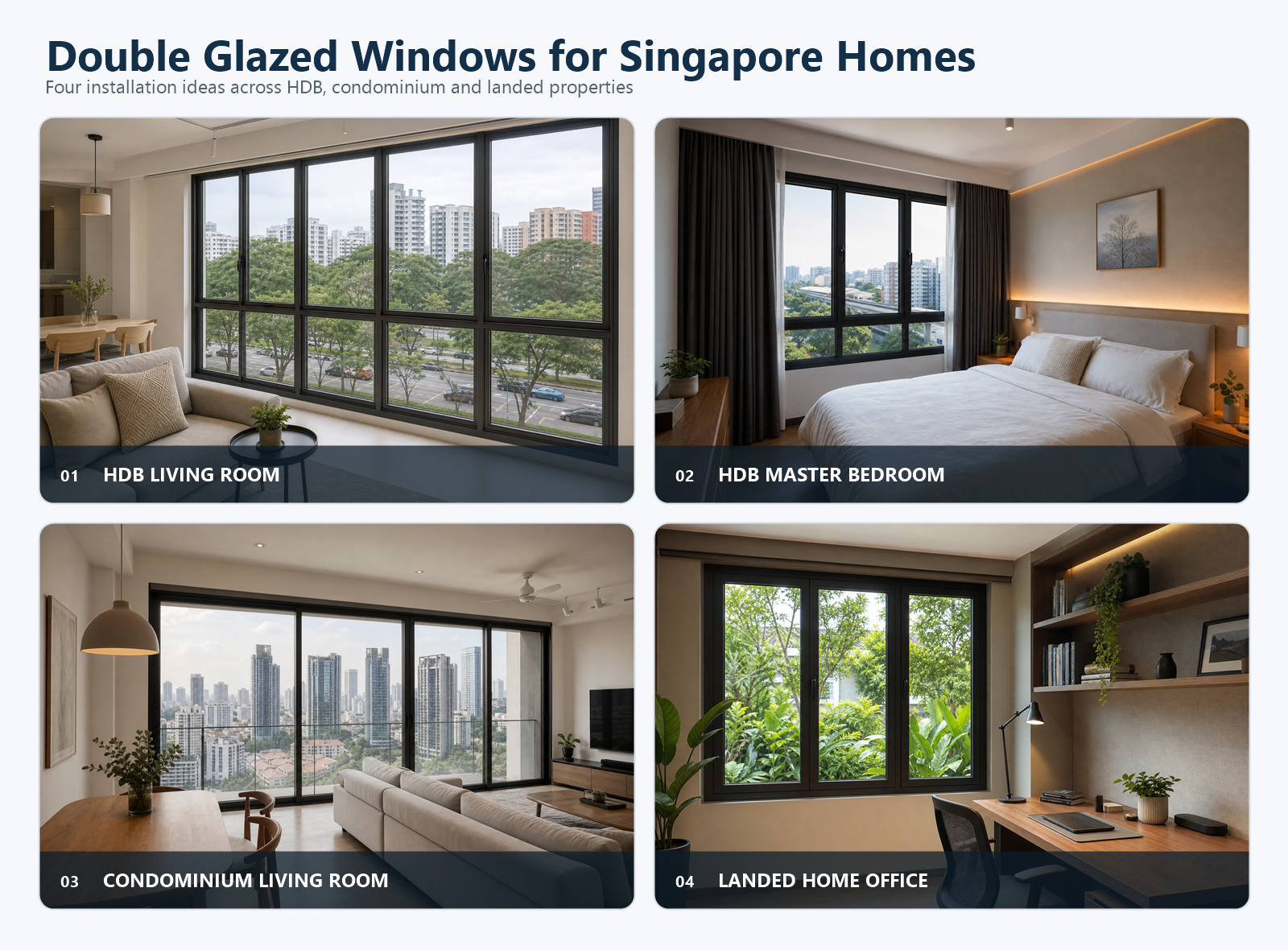Renderings for Different Scenarios of Double Glazed Windows