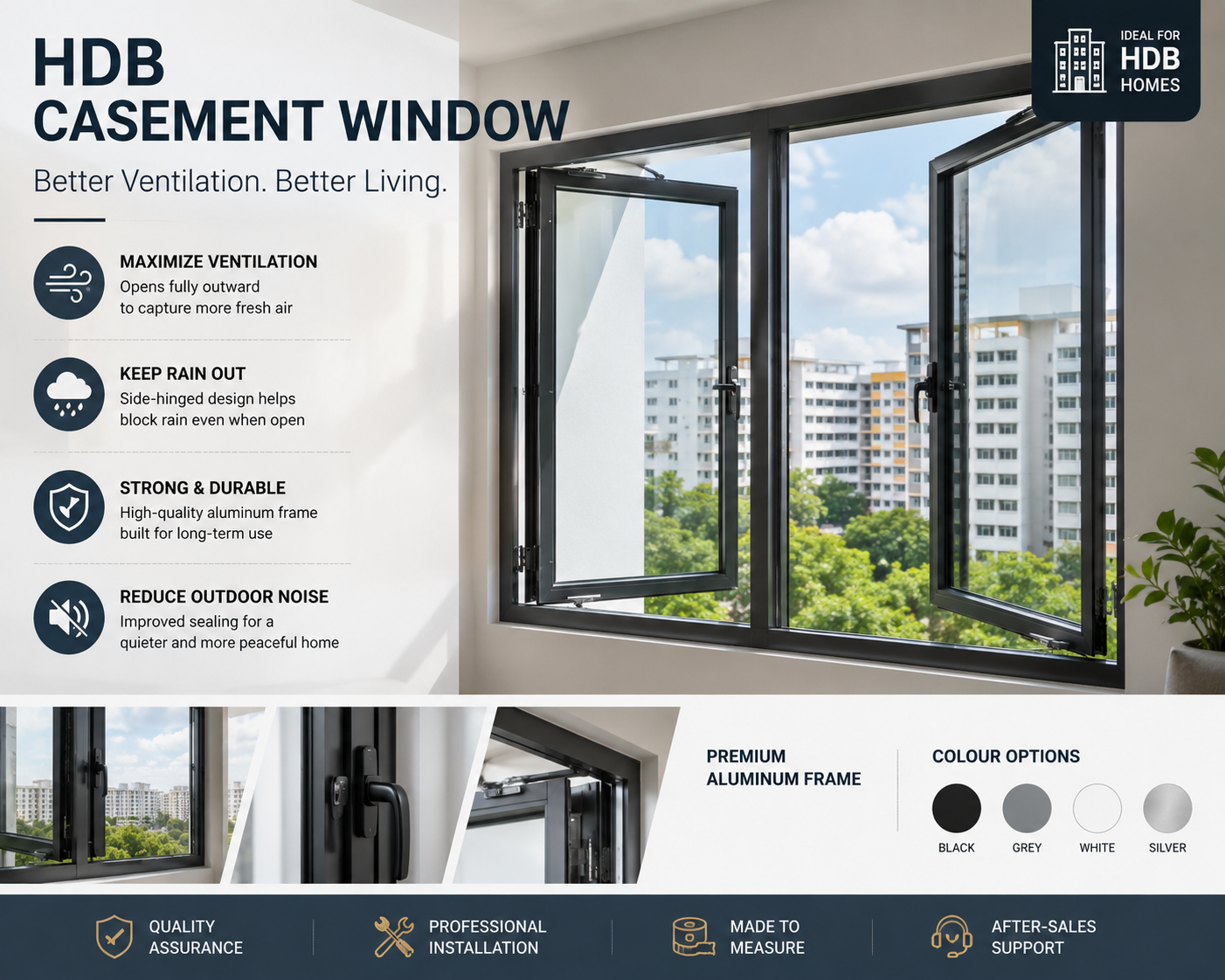 HDB Casement Window Prices in Singapore (2026): Cost Guide