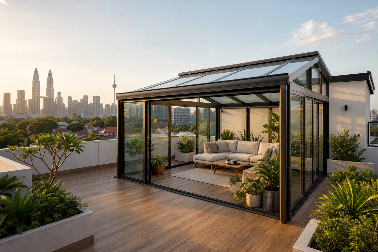 Rooftop Glass Sunroom Kuala Lumpur | Forge Windows