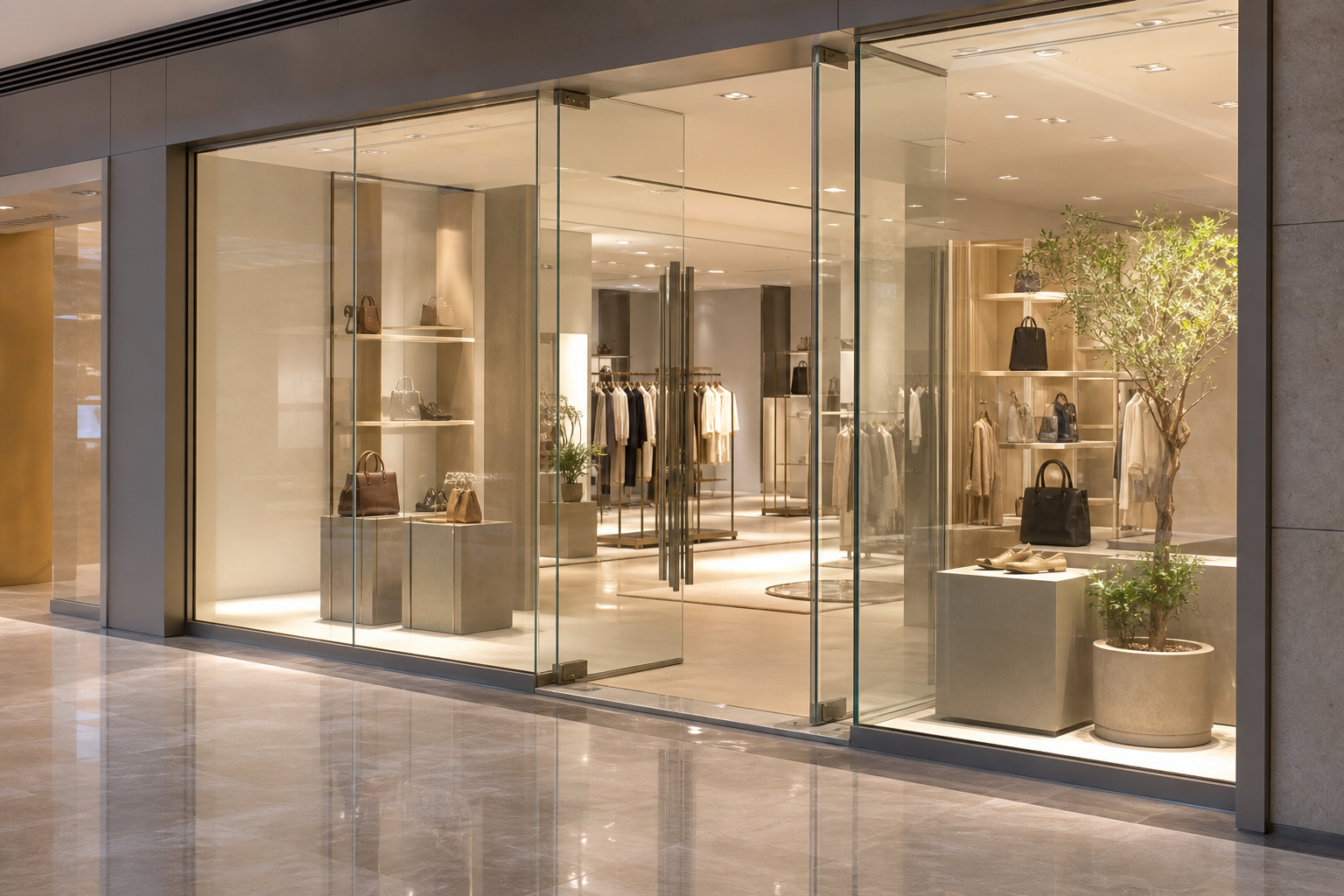 Shopping Mall Storefront Glass Door | Forge Windows