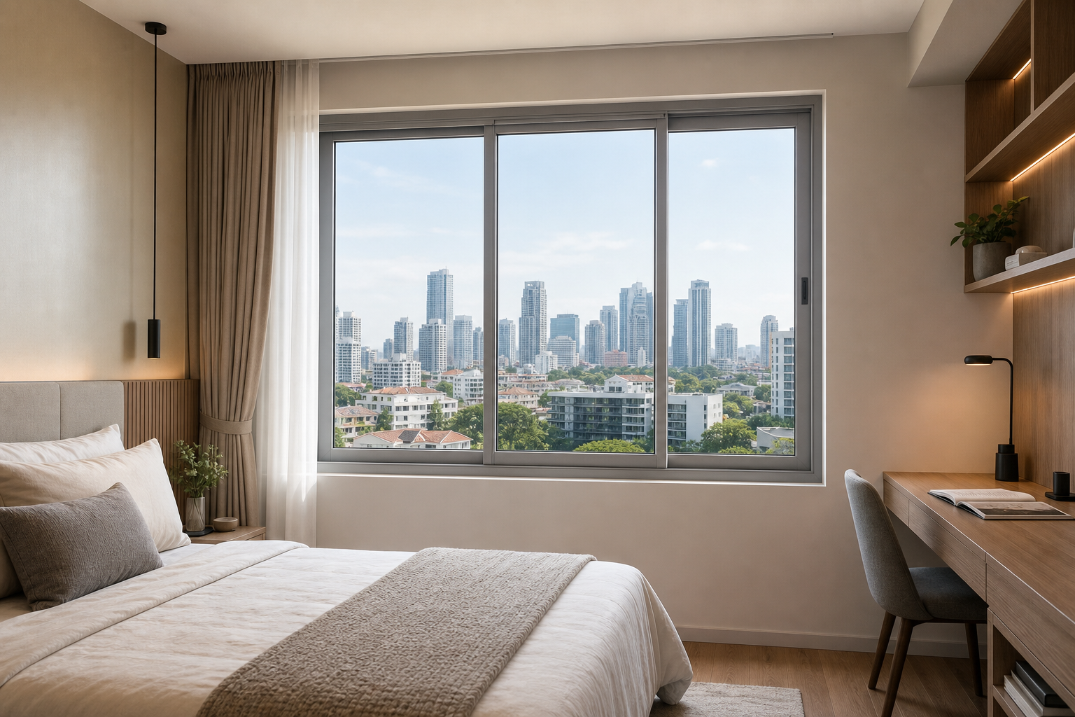 Sliding Window Condo Bedroom | Forge Windows