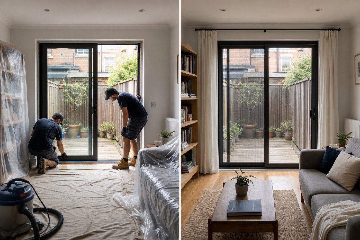 Sliding Garden Door for a Compact Townhouse