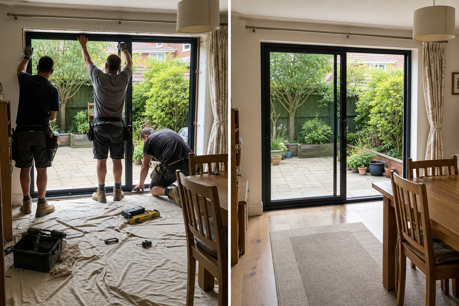 Our Sliding Patio Door Plan for a Busy Family Dining Room