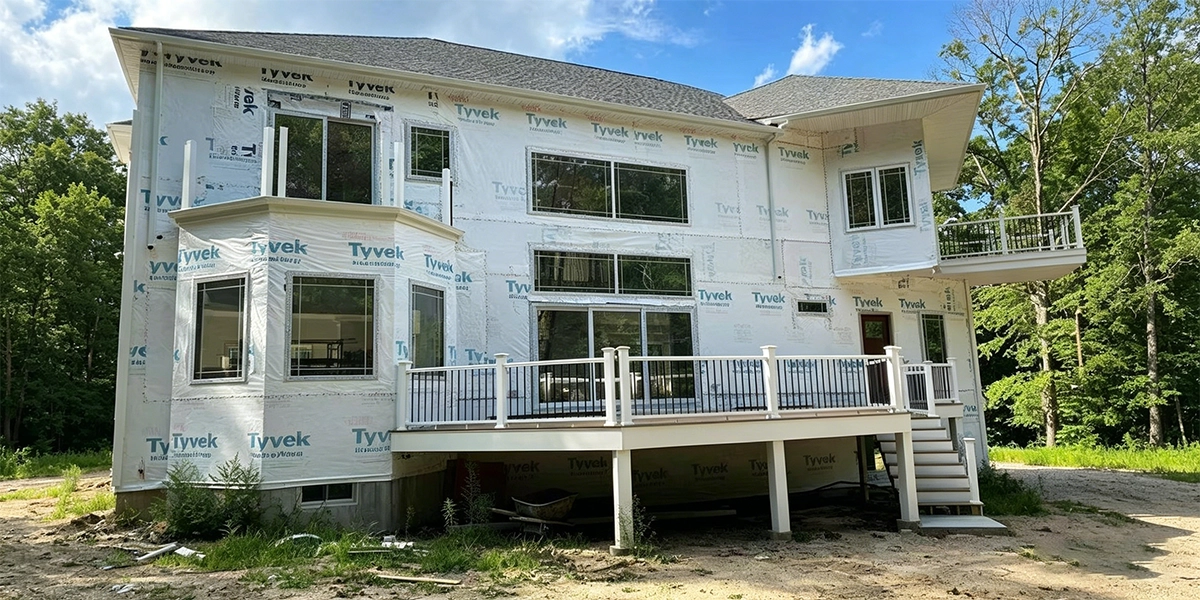 Residential project with multiple newly installed windows and doors